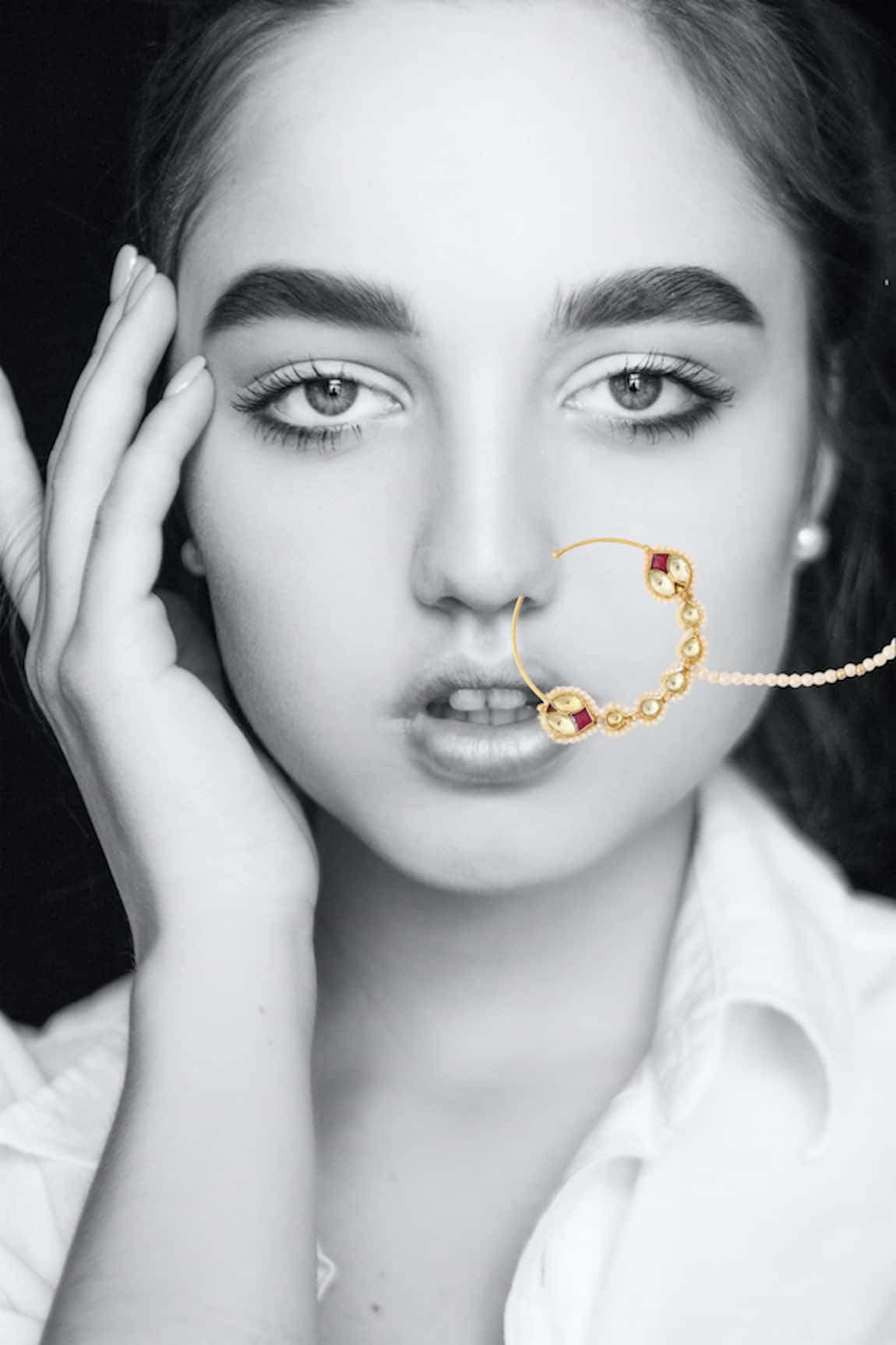 Maisara Jewelry Kundan Nath 