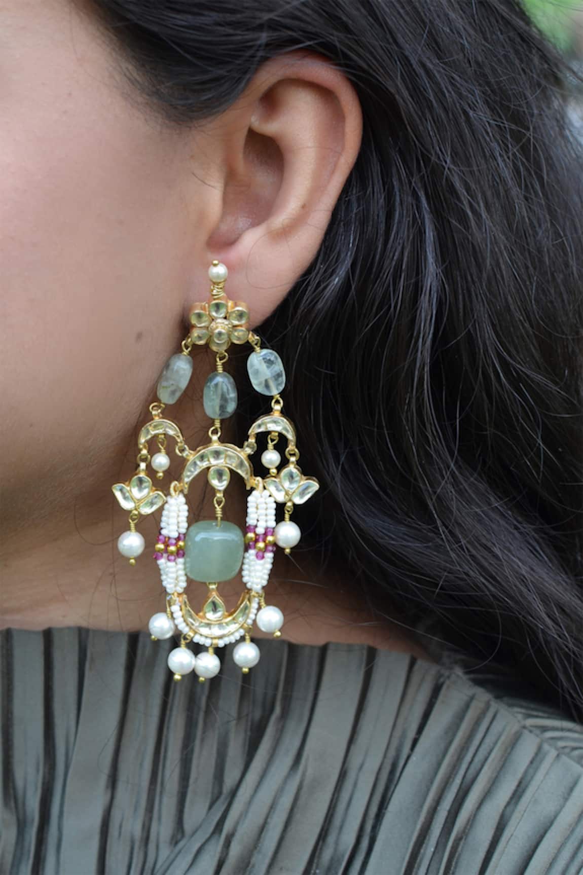 Heer-House Of Jewellery Ardh Chandrika Earrings