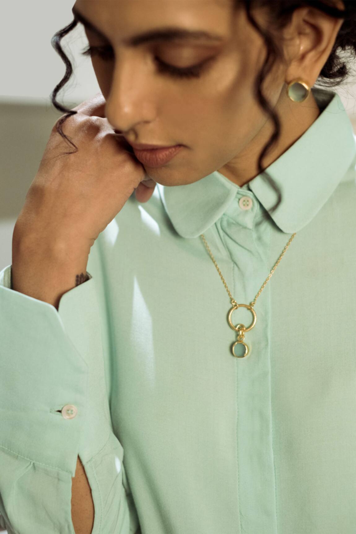 Zariin Studded Pendant Necklace