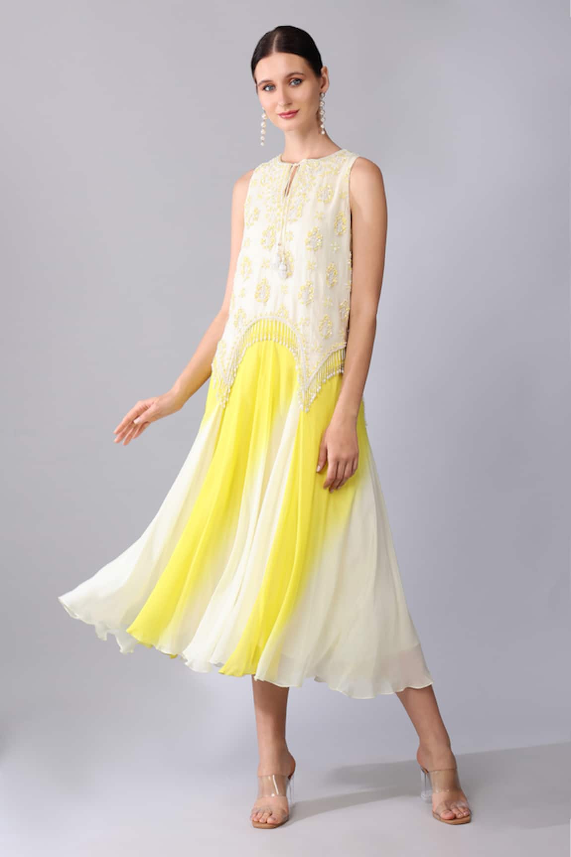 Keith Gomes Embroidered Dress With Slip 