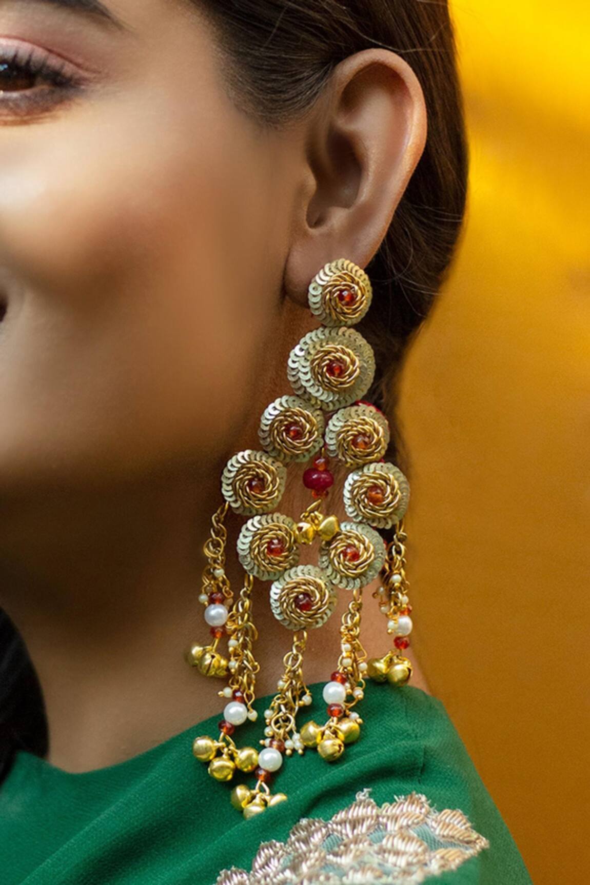 Kanyaadhan By Dhirajaayushi Sequin Embroidered Danglers 