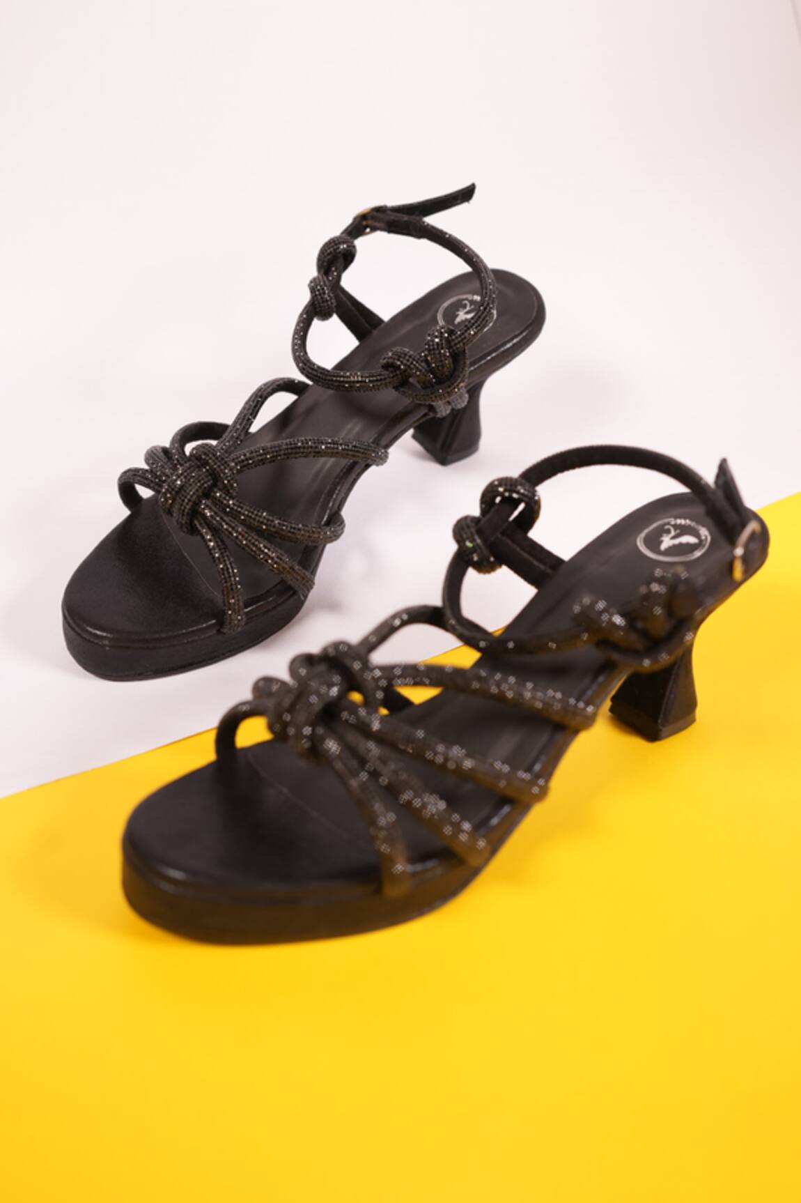 Sana K luxurious Footwear Miss D Embellished Rhinestone Heels 