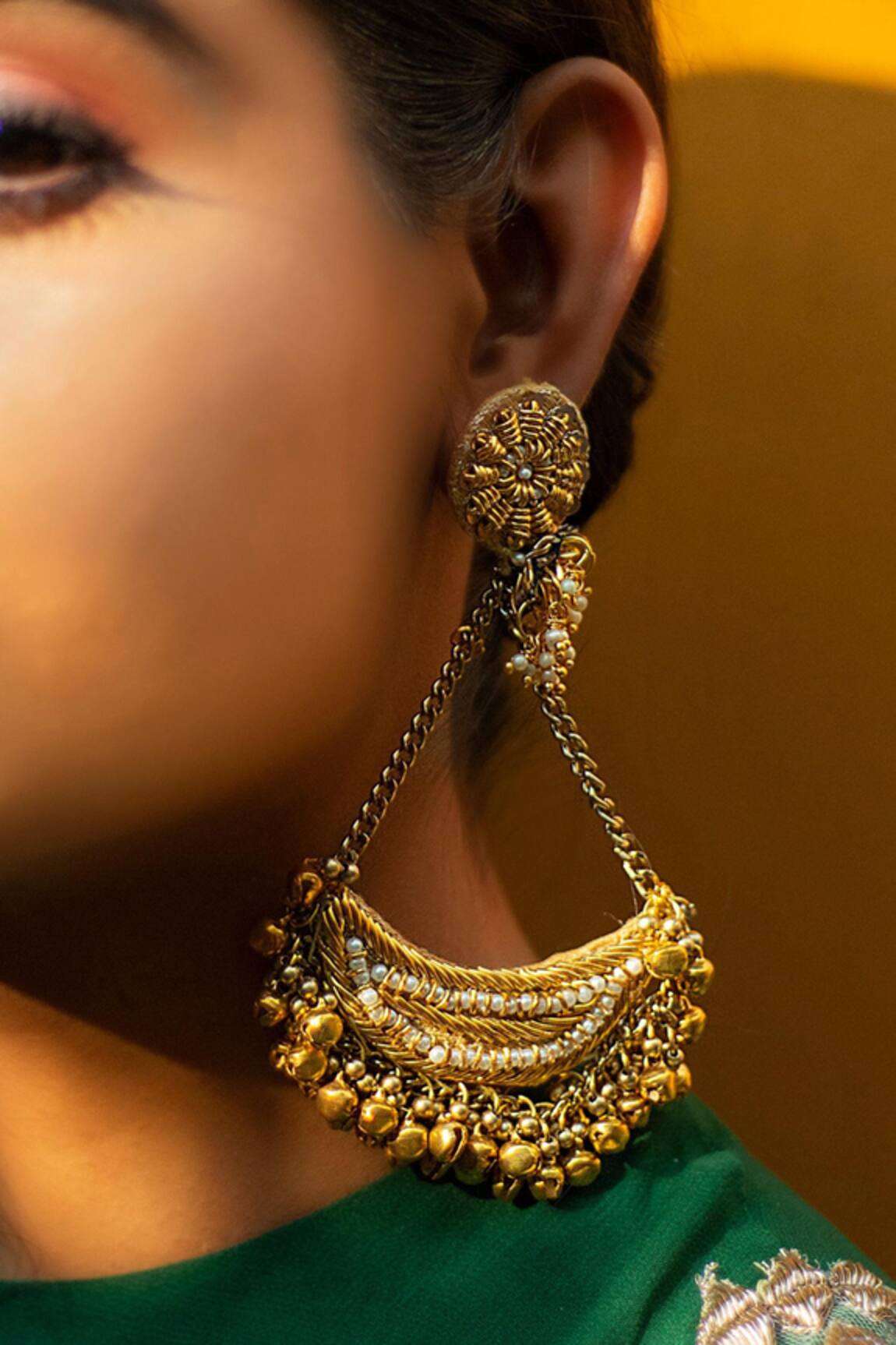 Kanyaadhan By Dhirajaayushi Geometric Shaped Chandbali 