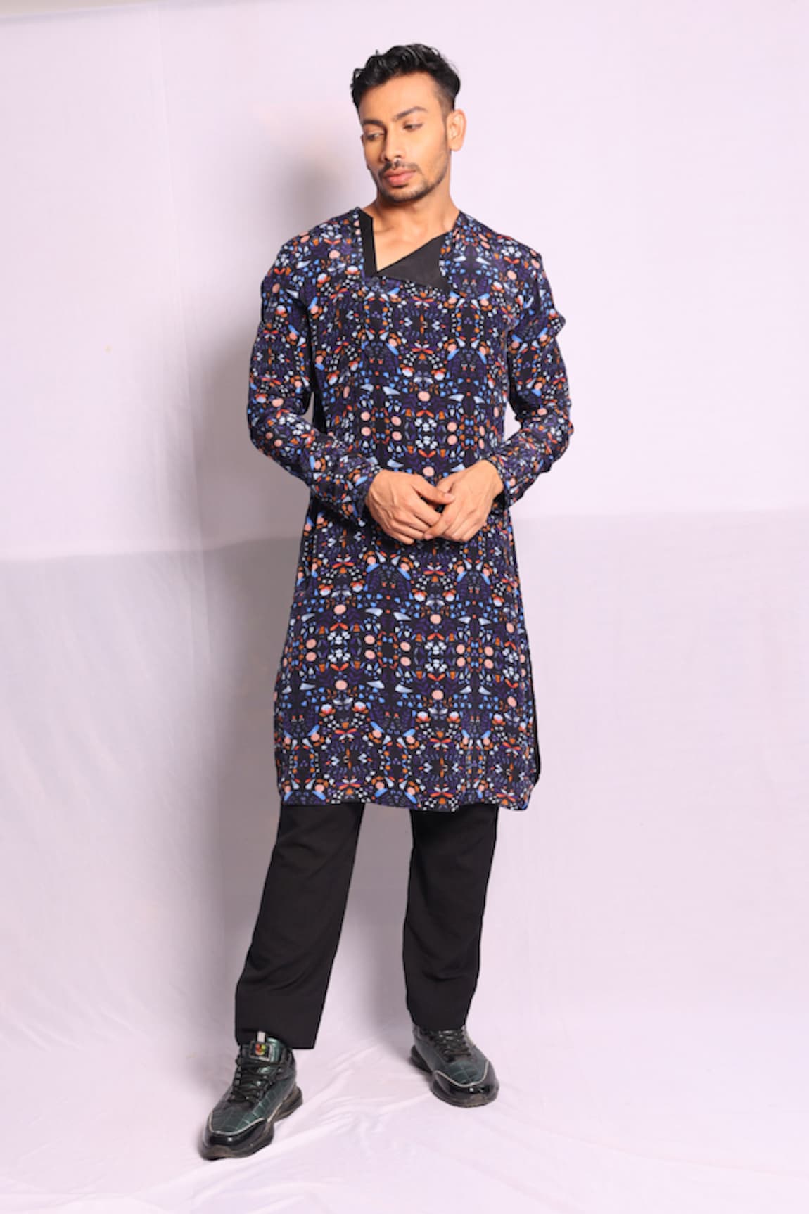 Debarun Denver Abstract Print Kurta With Trouser