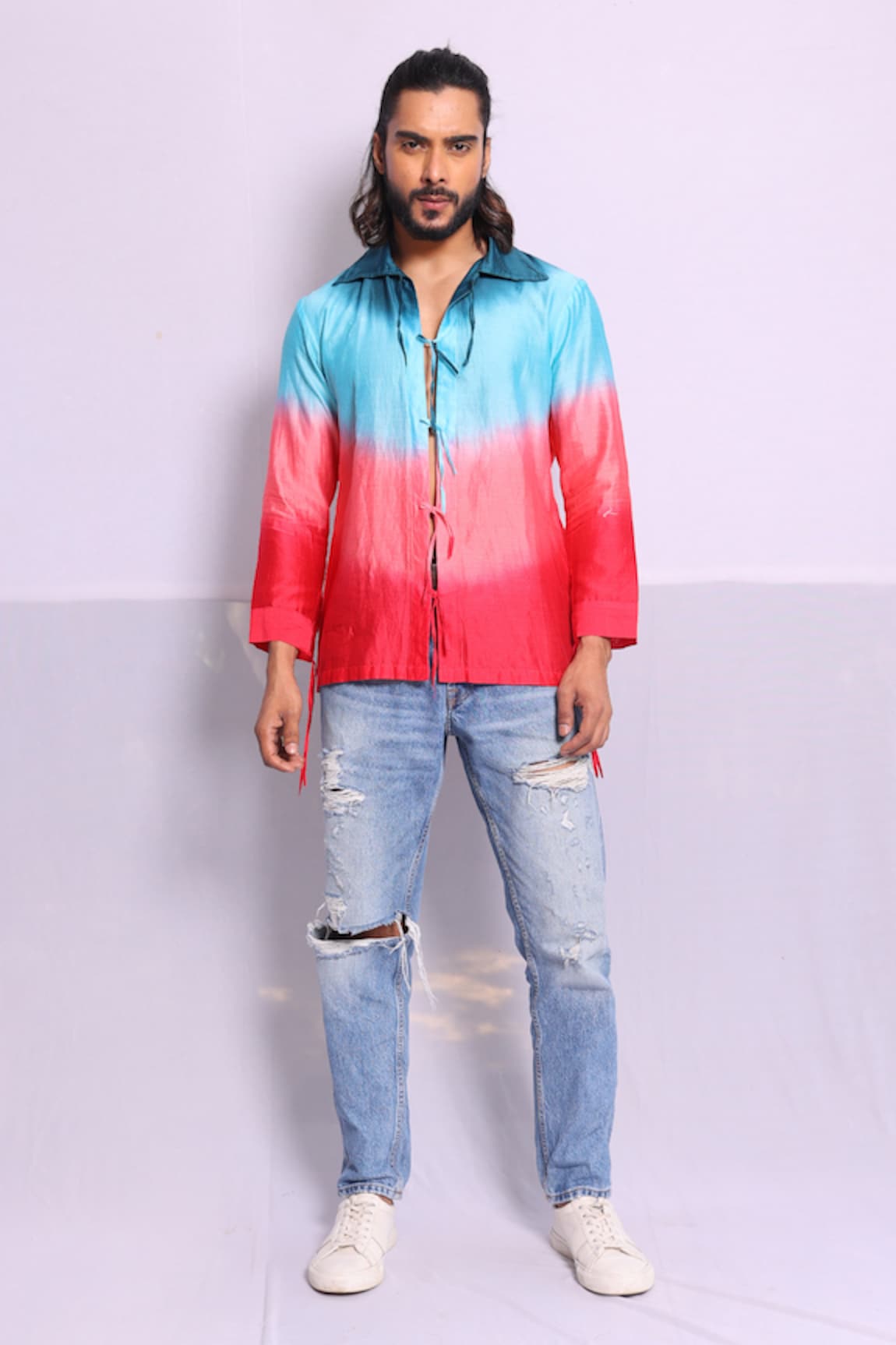 Debarun Claude Chanderi Tie-Dye Shirt