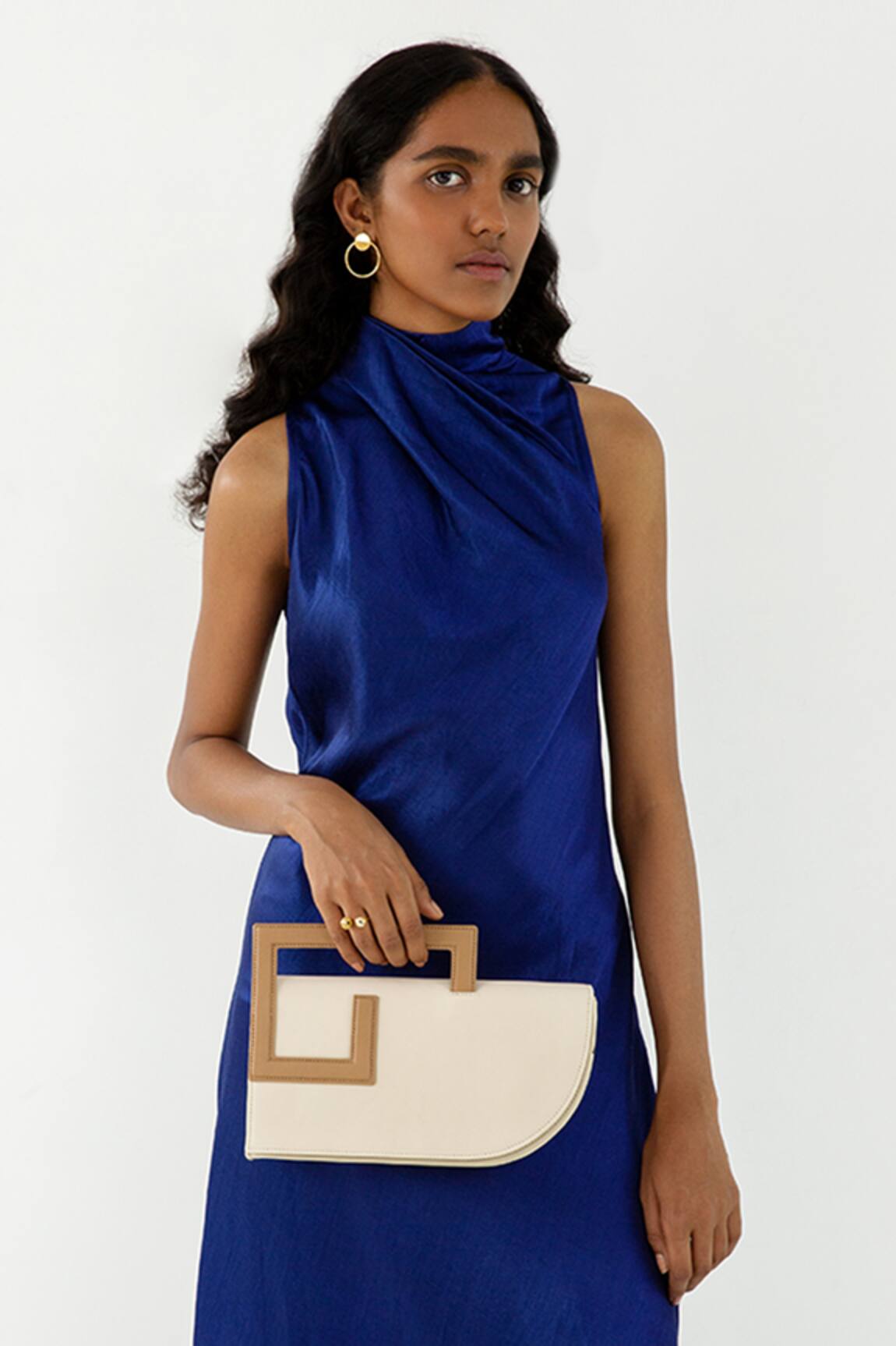 Adisee Emily Structured Leather Clutch Bag 