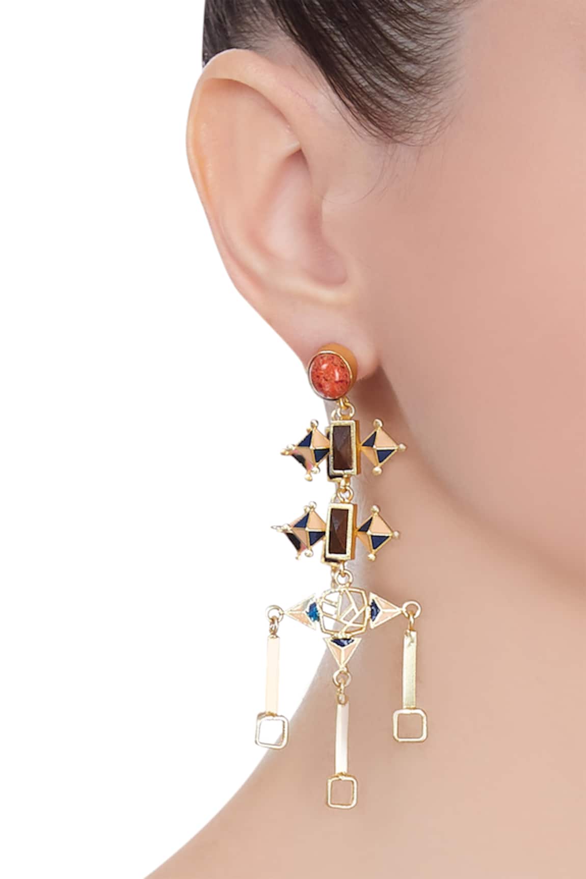 Madiha Jaipur Long dazzling handcrafted earrings
