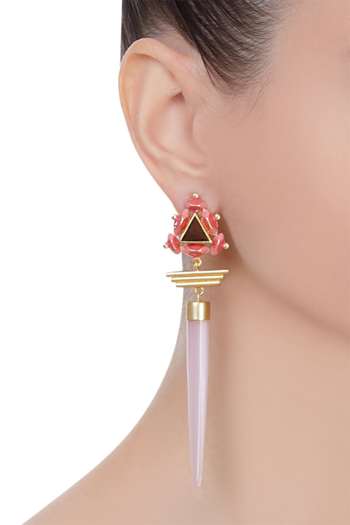 Madiha Jaipur Pyramid handcrafted dangler earrings