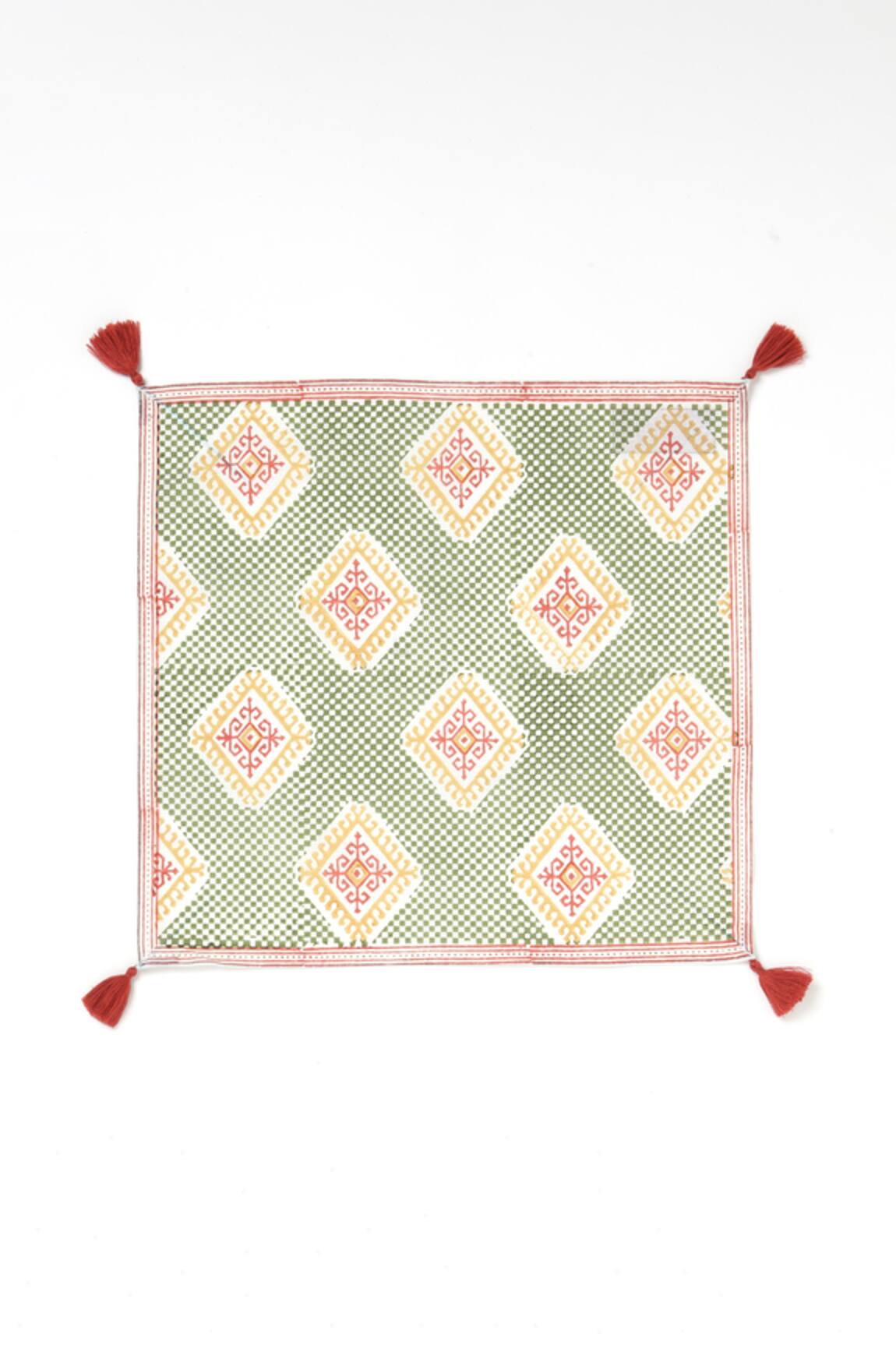vVyom By Shuchita Shuchi Diamond Print Napkin 4 Pcs Set