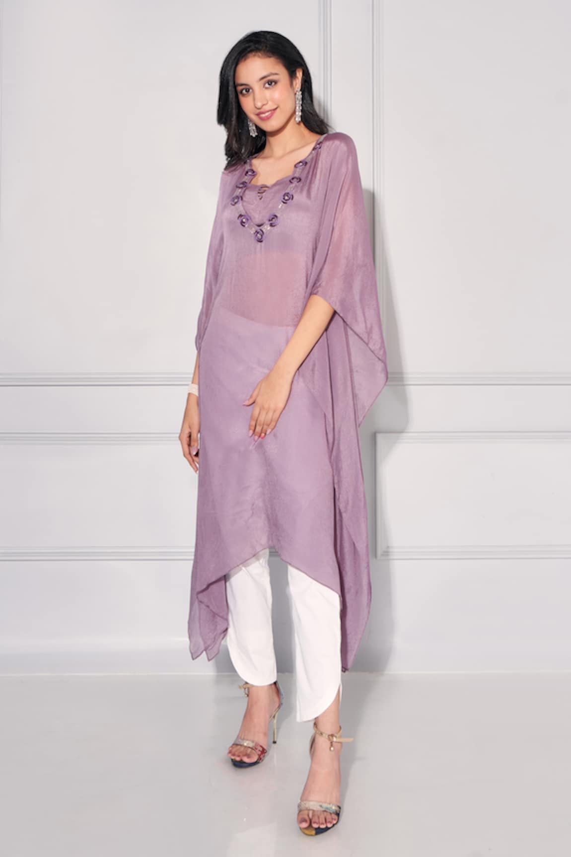 Kressa Embroidered Yoke Kaftan Pant Set