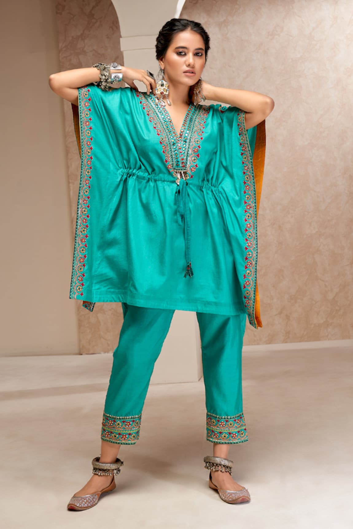 Aditi Somani Embroidered Kaftan With Pant