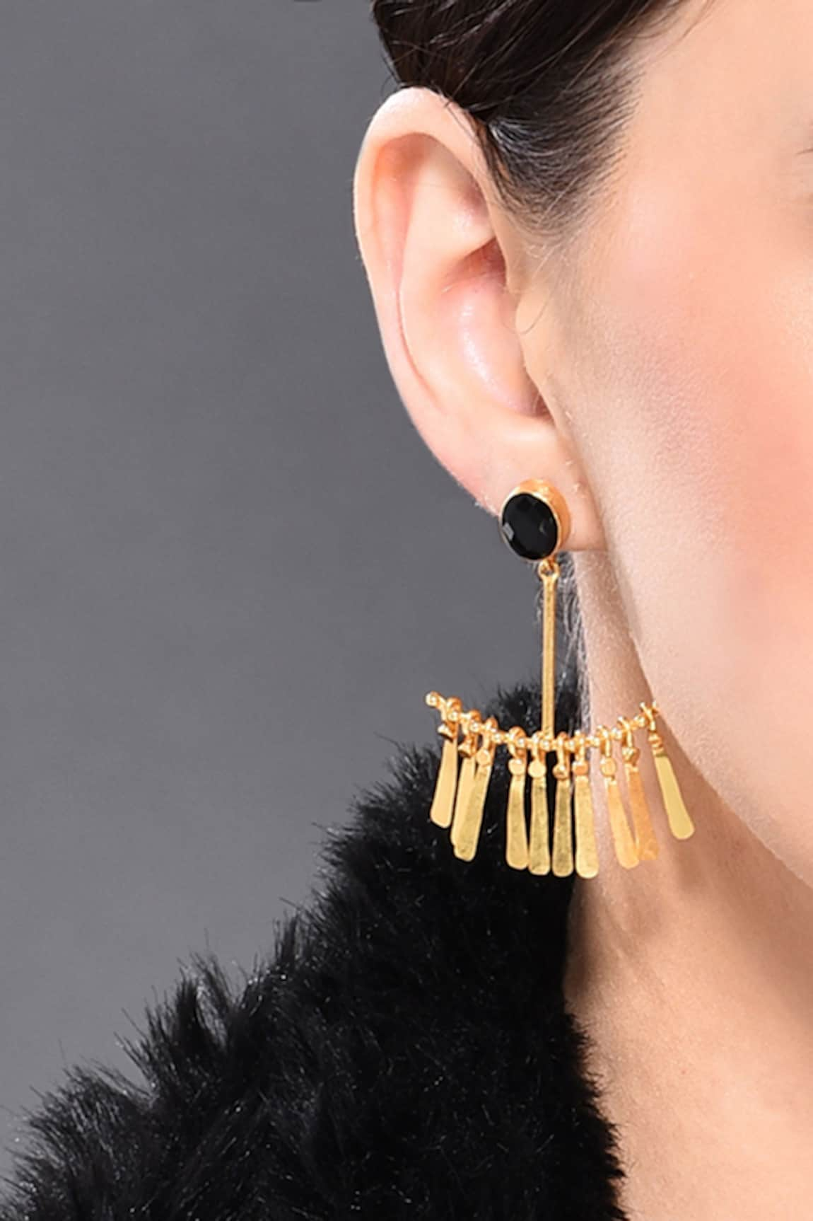 Mine Of Design Stone Fringe Danglers