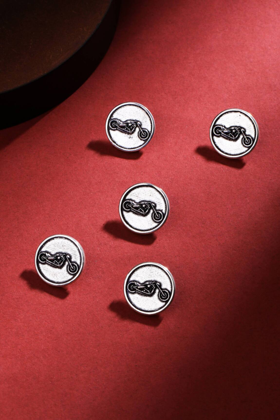 Cosa Nostraa Bold Biker Brass Buttons - Set of 5