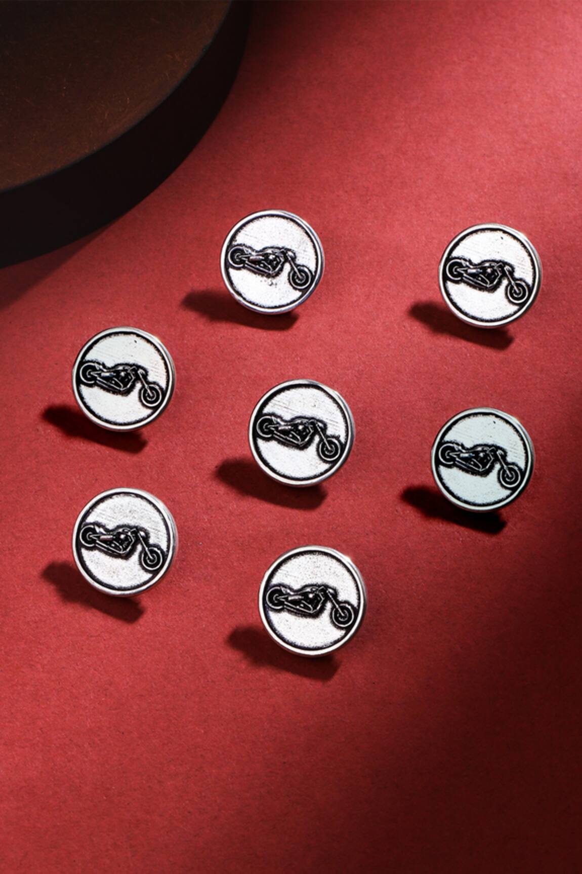 Cosa Nostraa Bold Biker Brass Buttons - Set of 7