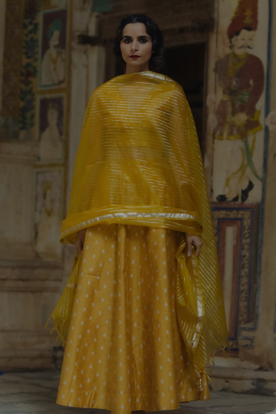 BAARO MASI Mughal Woven Lehenga Set