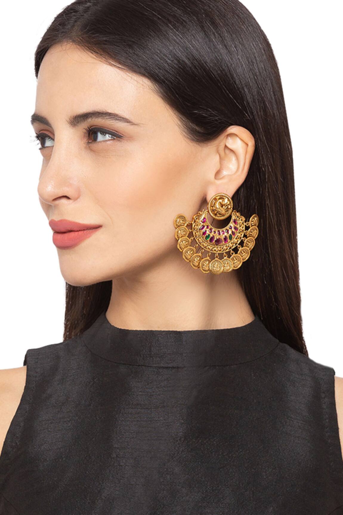 HRISHA Carved Stone Chandbalis