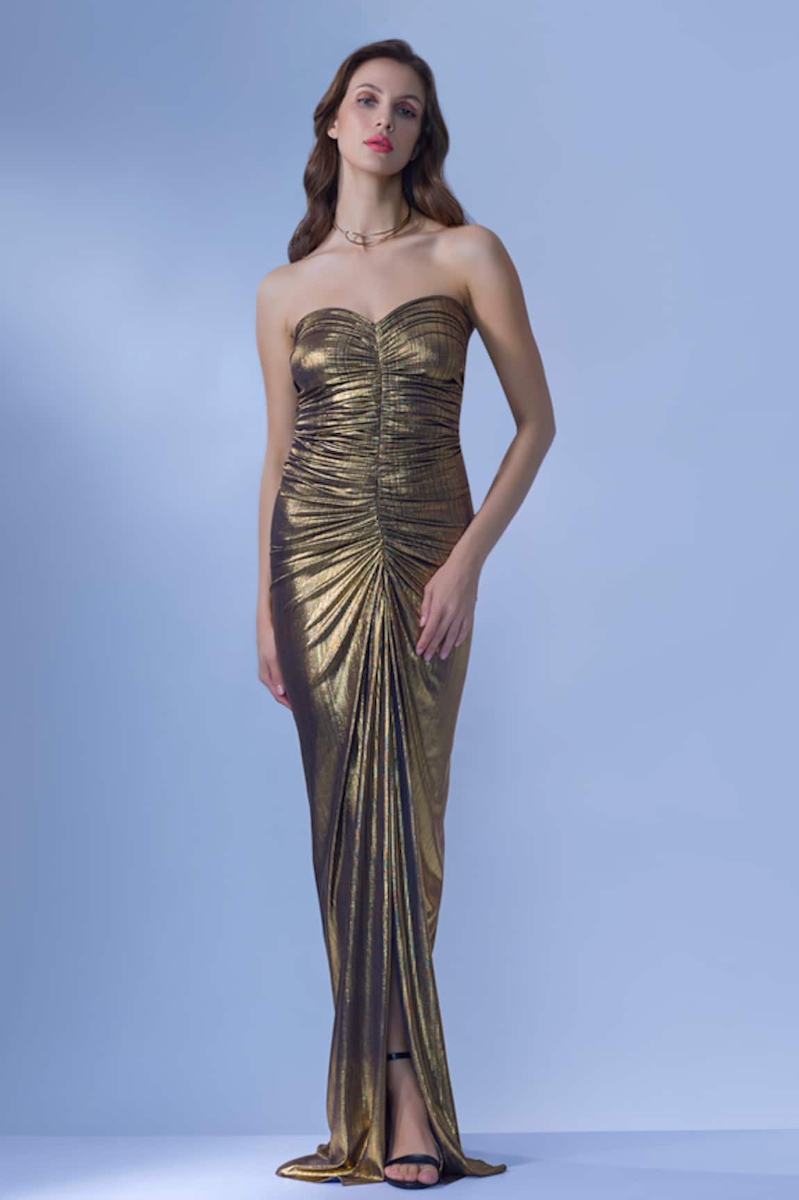 Cham Cham Shimmer Finish Tube Gown