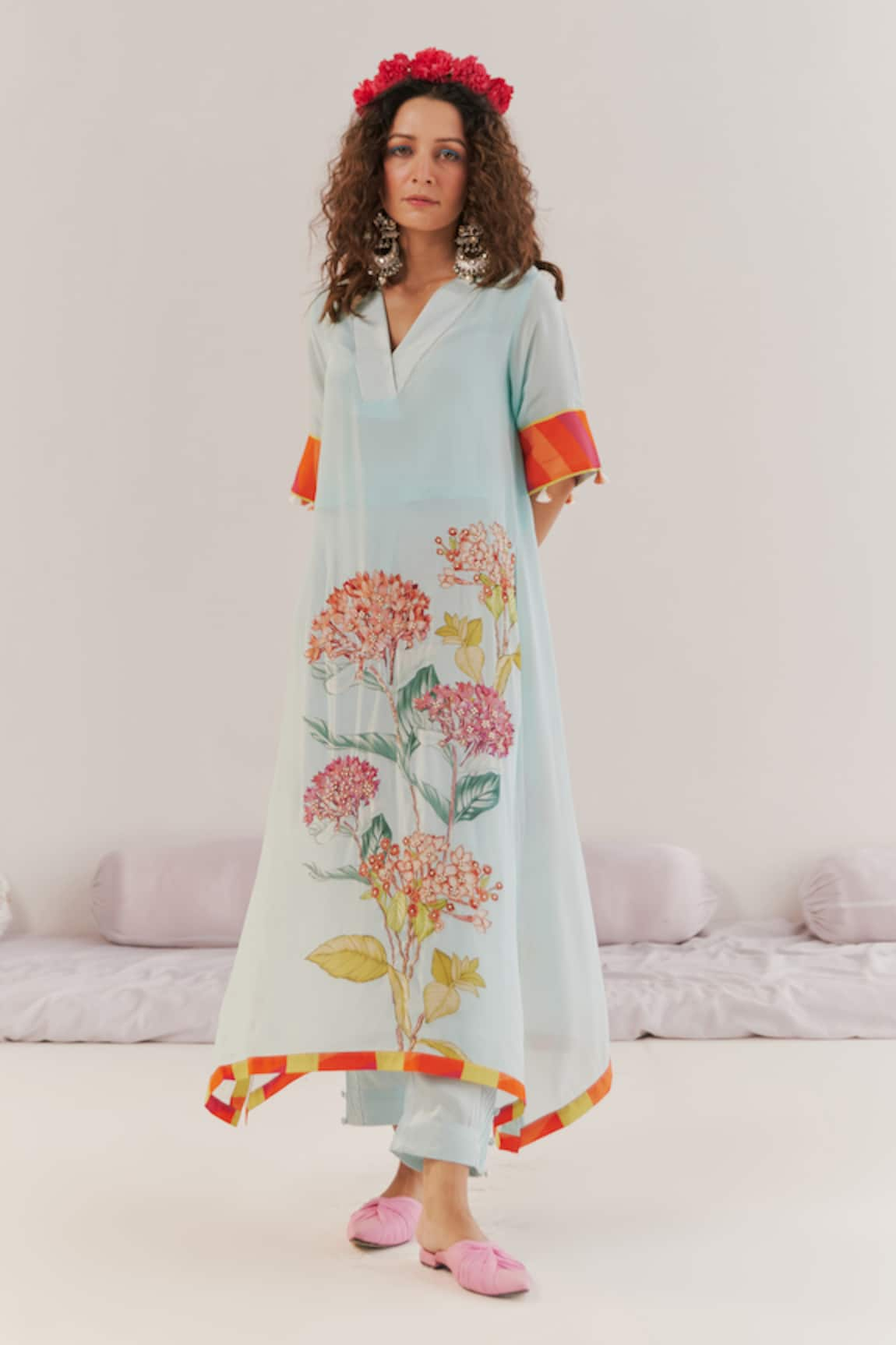 172 THREADS Floral Pattern Kaftan & Pant Set