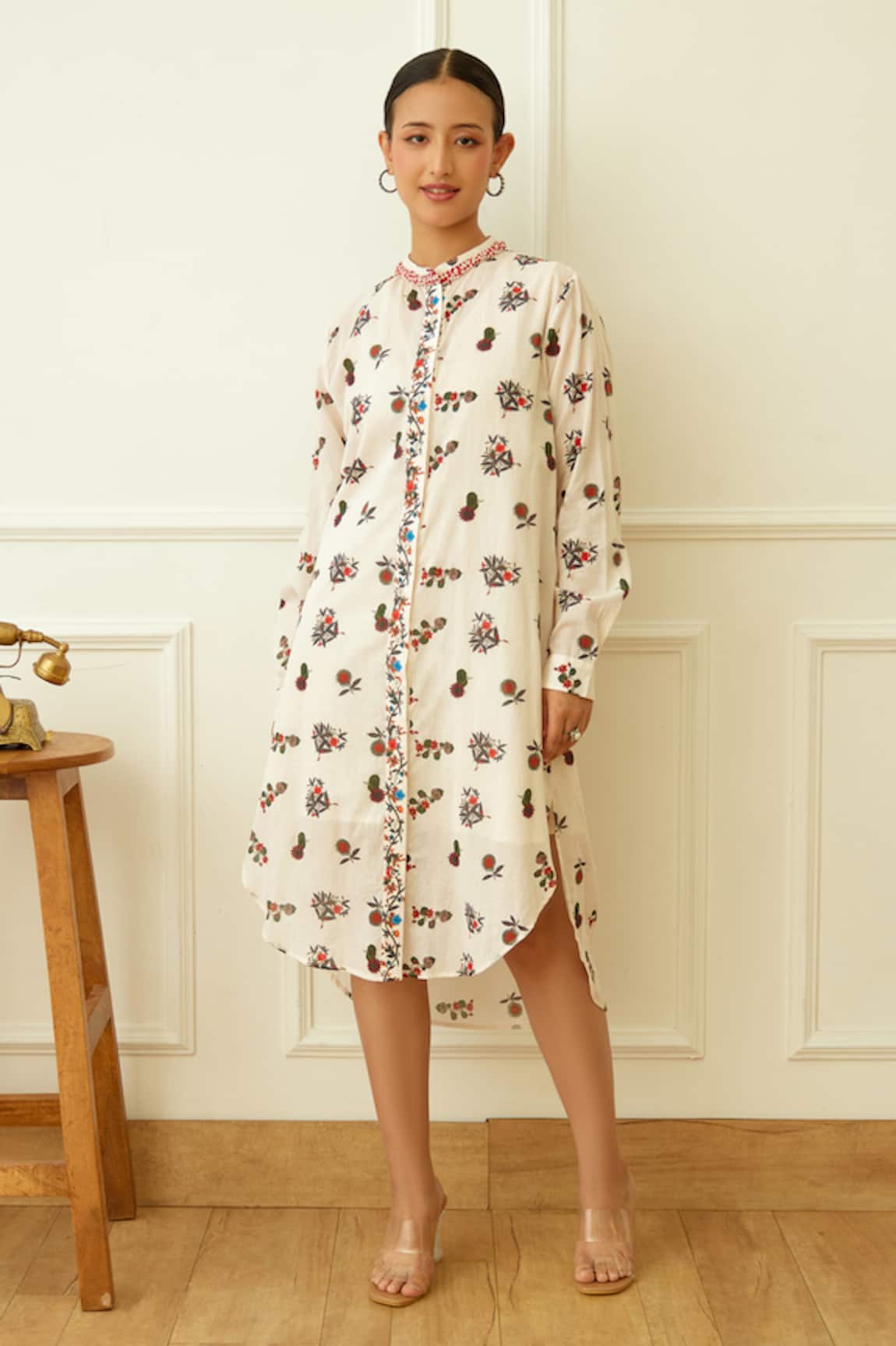 Nikasha Kohinoor Buta Print Shirt Dress 