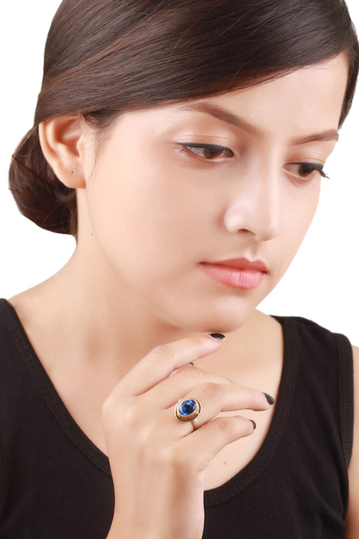 Sangeeta Boochra Dual Tone Stone Studded Ring 