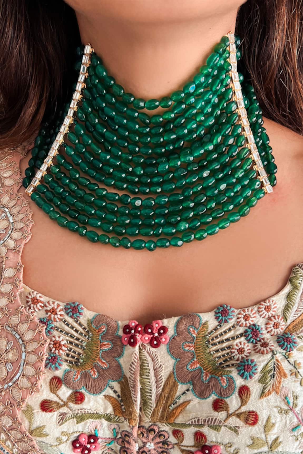 PRERTO Majesty Bead Embellished Choker