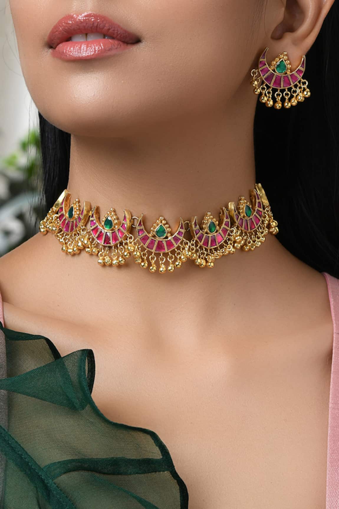 Paisley Pop Kundan Choker Set 