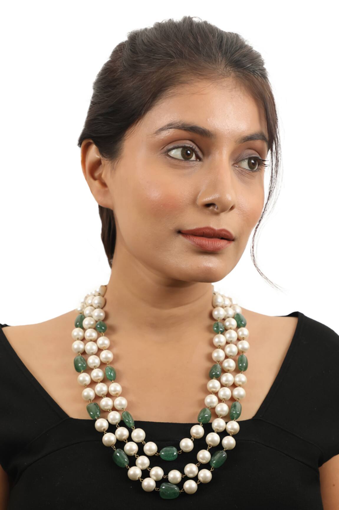 Riana Jewellery Pearl Three String Necklace 