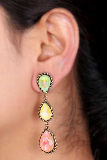 Ishhaara Layered Tear Drop Shaped Earrings 