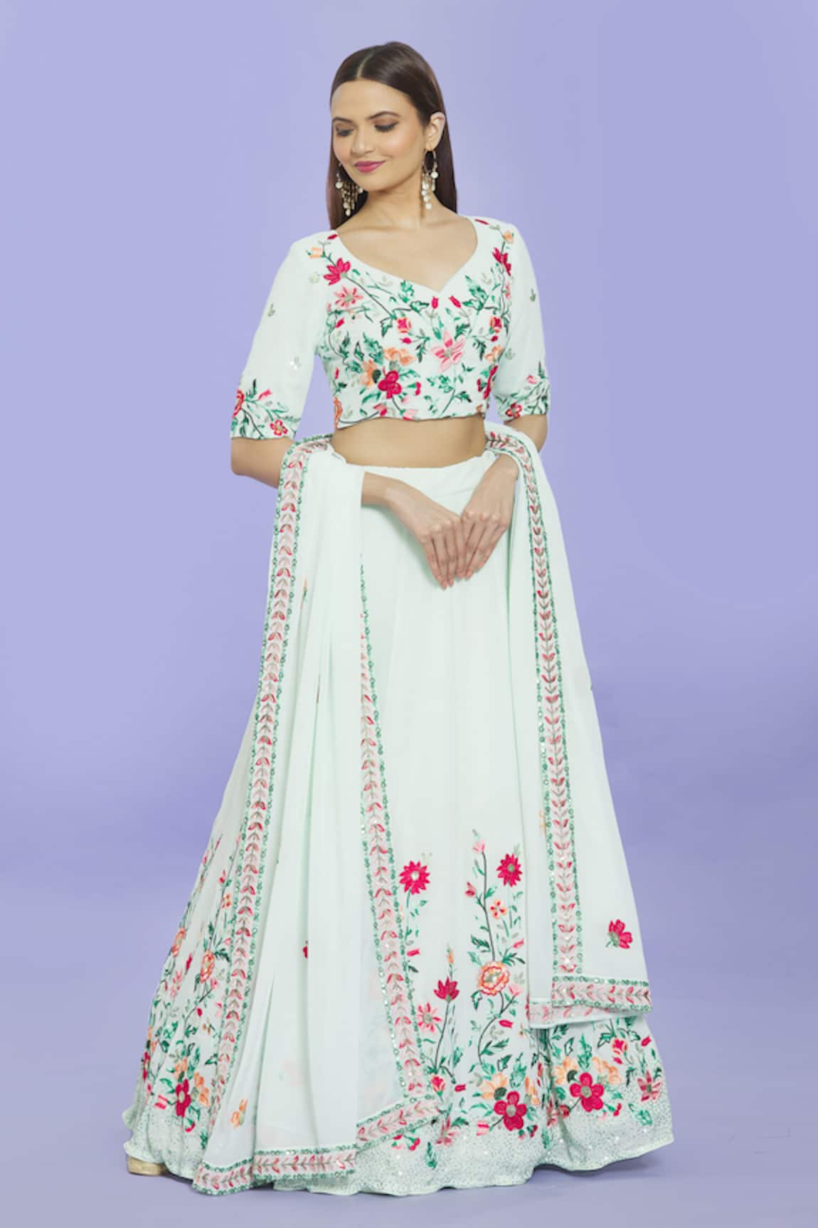 Nazaakat by Samara Singh Flower Vine Embroidered Lehenga Set