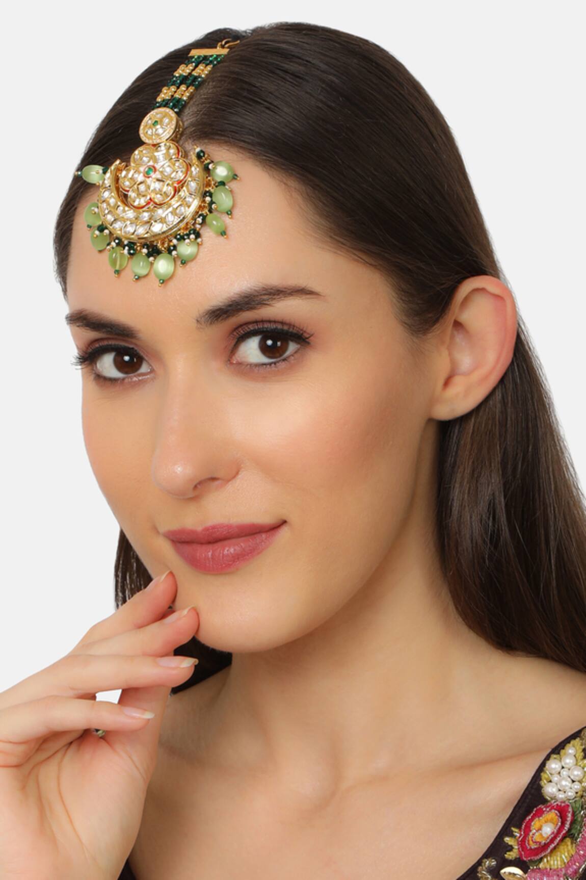 Tizora Crescent Moon Motif Maangtikka