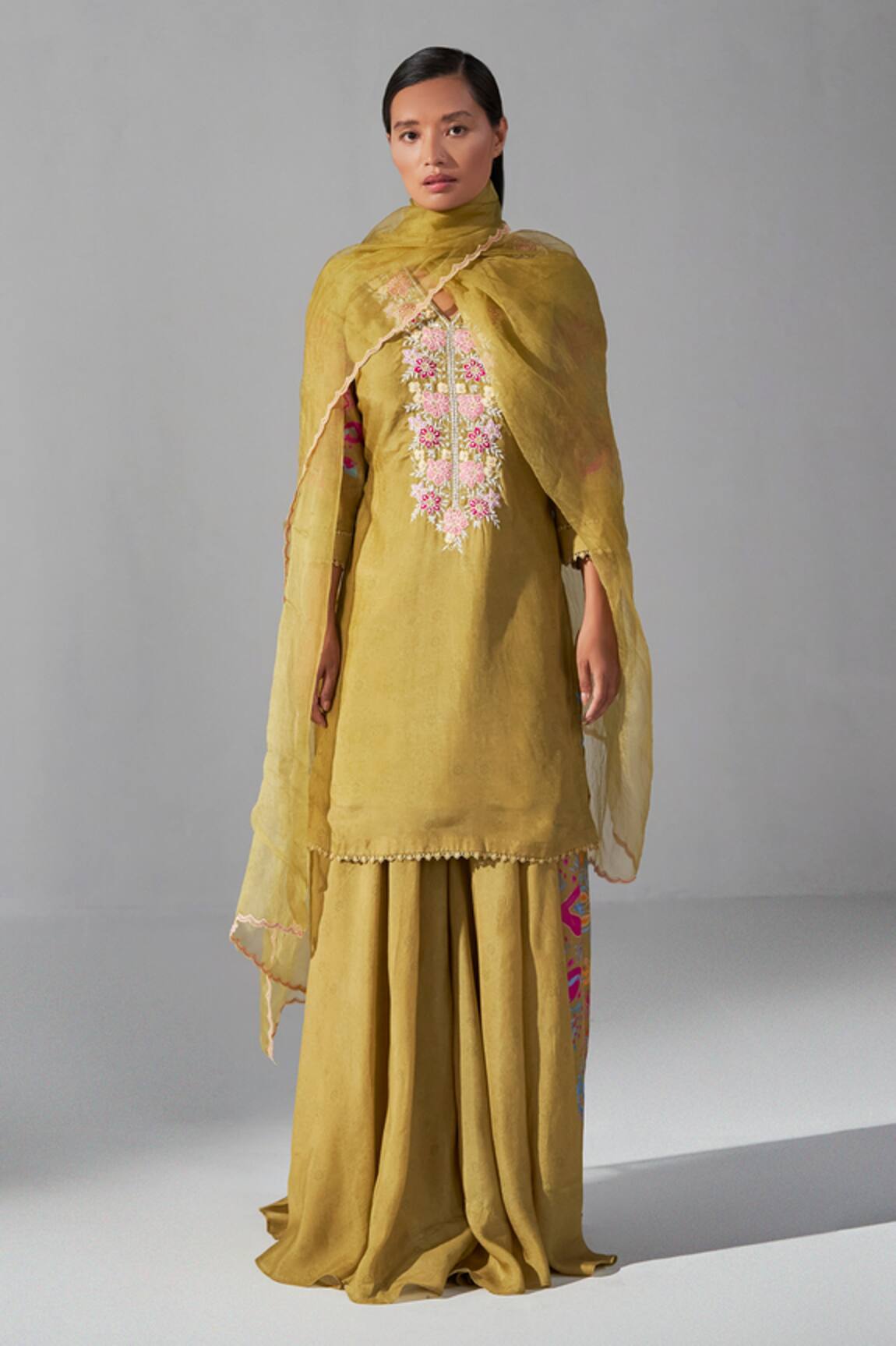 Koashee By Shubitaa Floral Placement Print Kurta Set