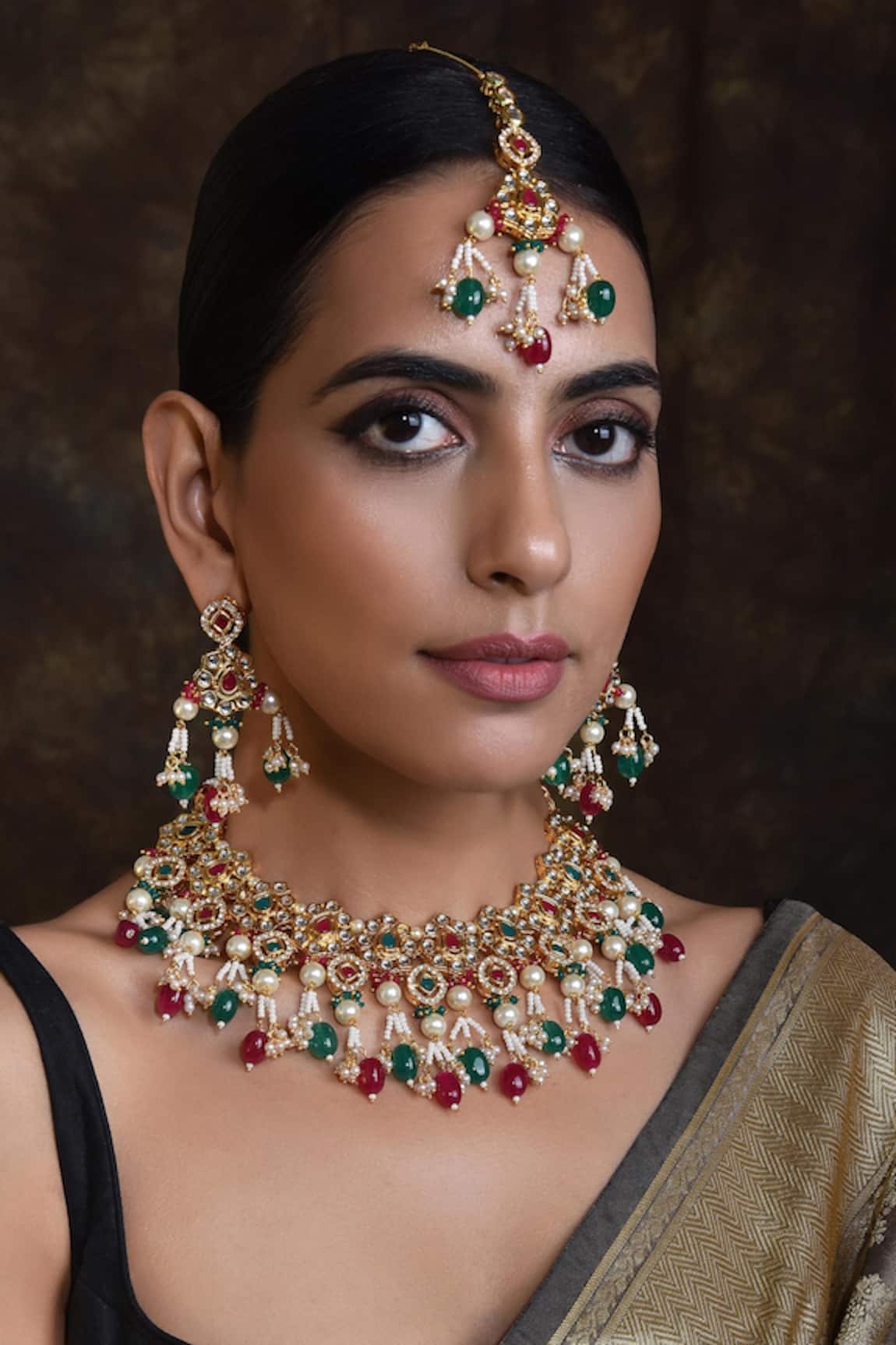 Swabhimann Jewellery Floral Kundan Studded Choker Set