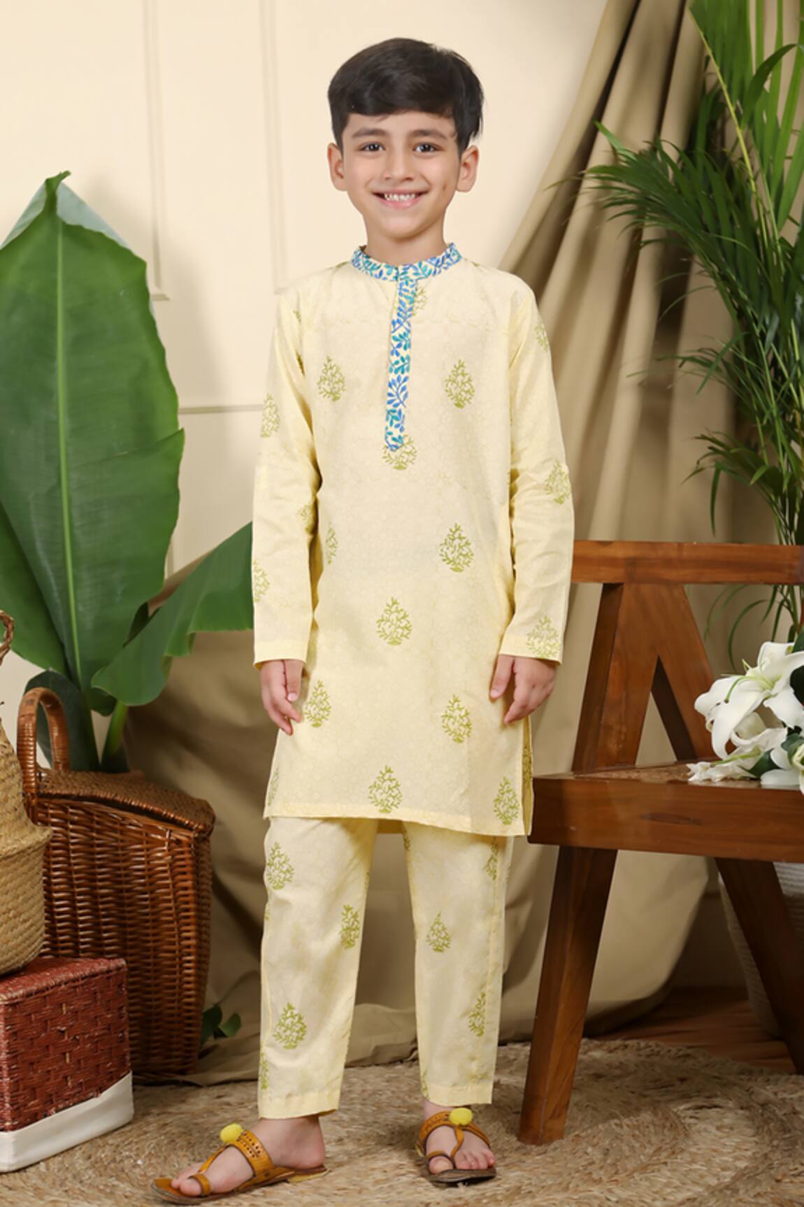Miko Lolo Panna Hand Block Print Kurta