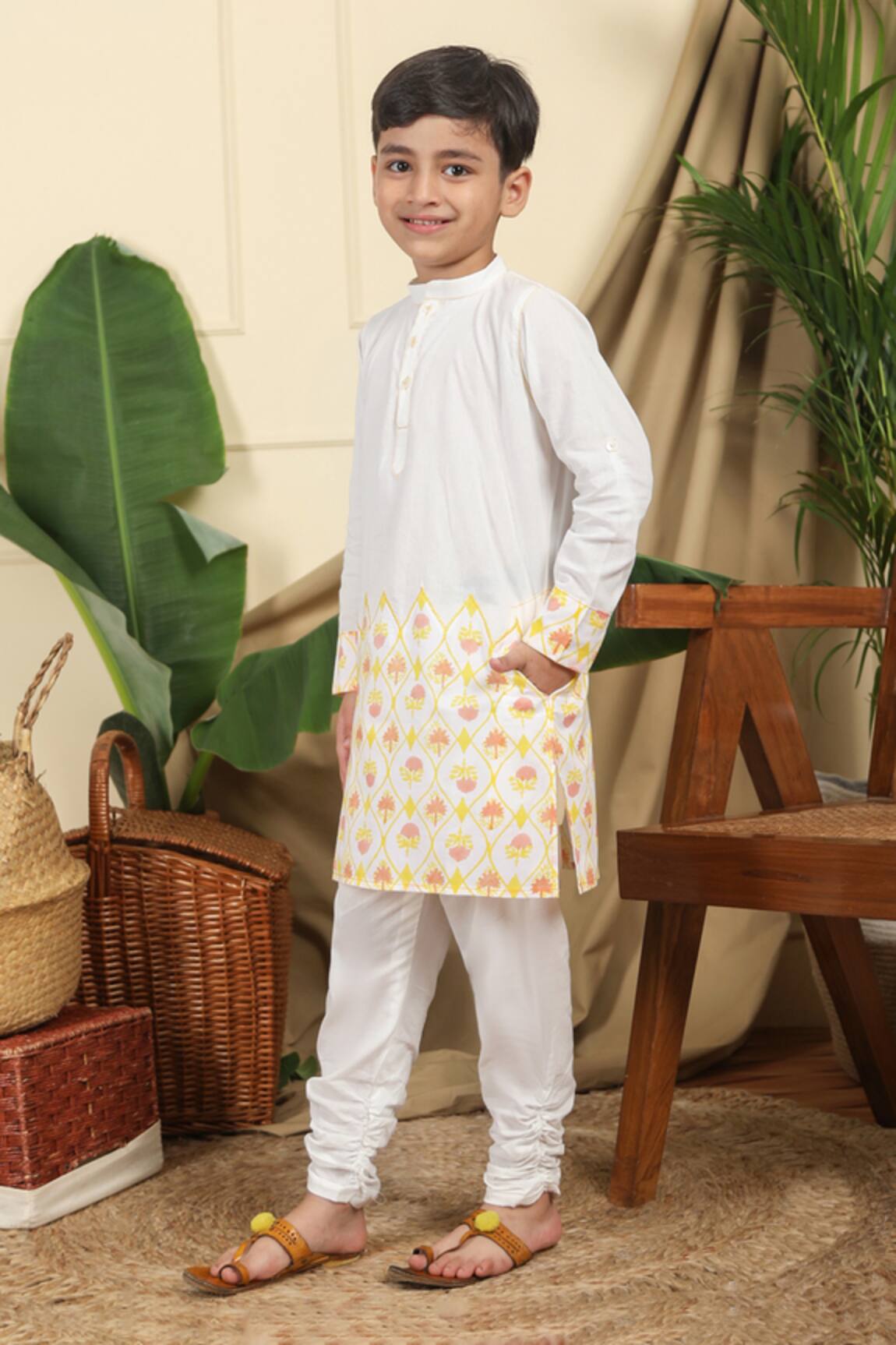 Miko Lolo Zahra Placement Hand Block Print Kurta