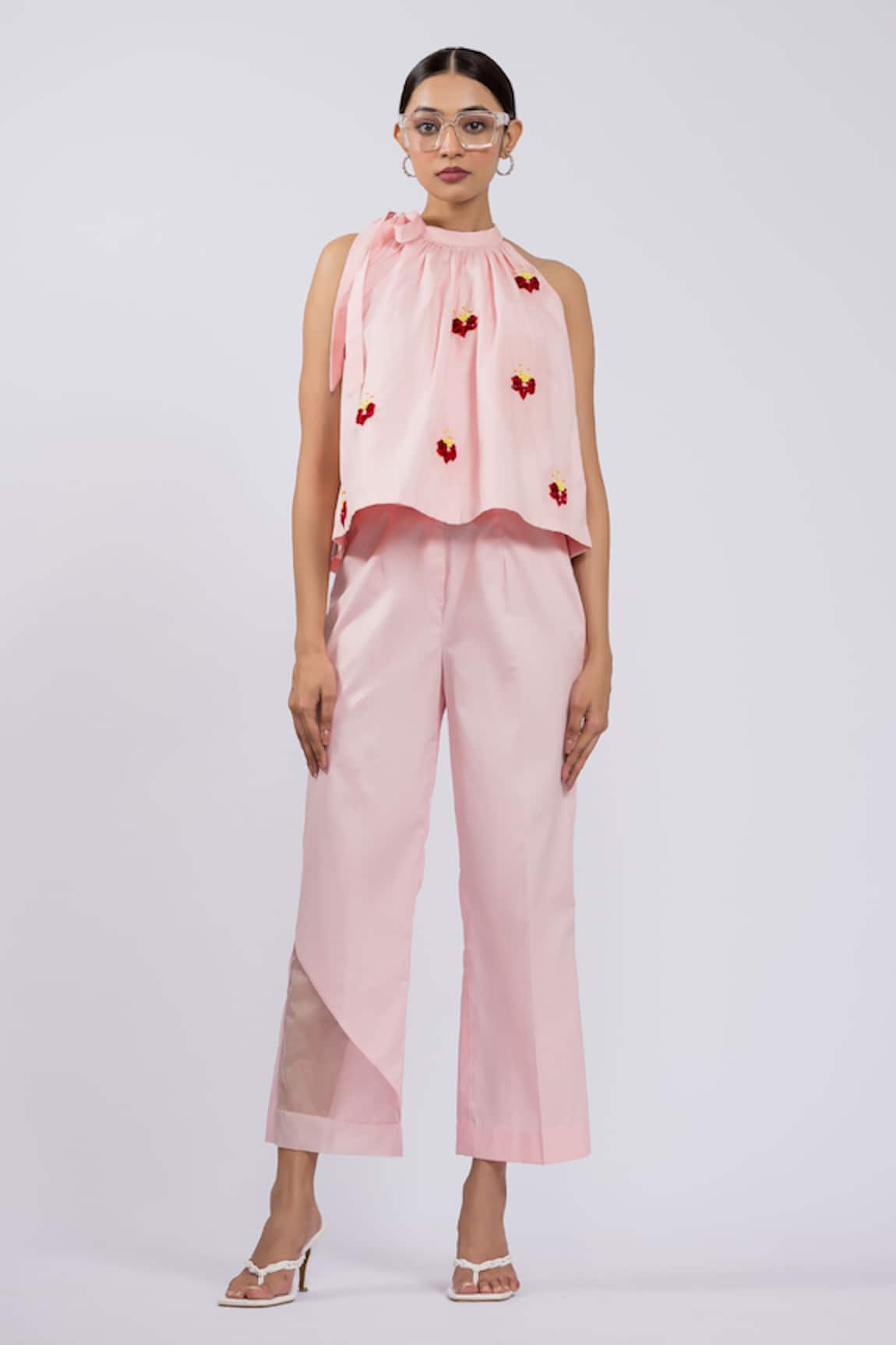 The Dramebaaz CO Upon Her Blush Cotton Top & Pant Set