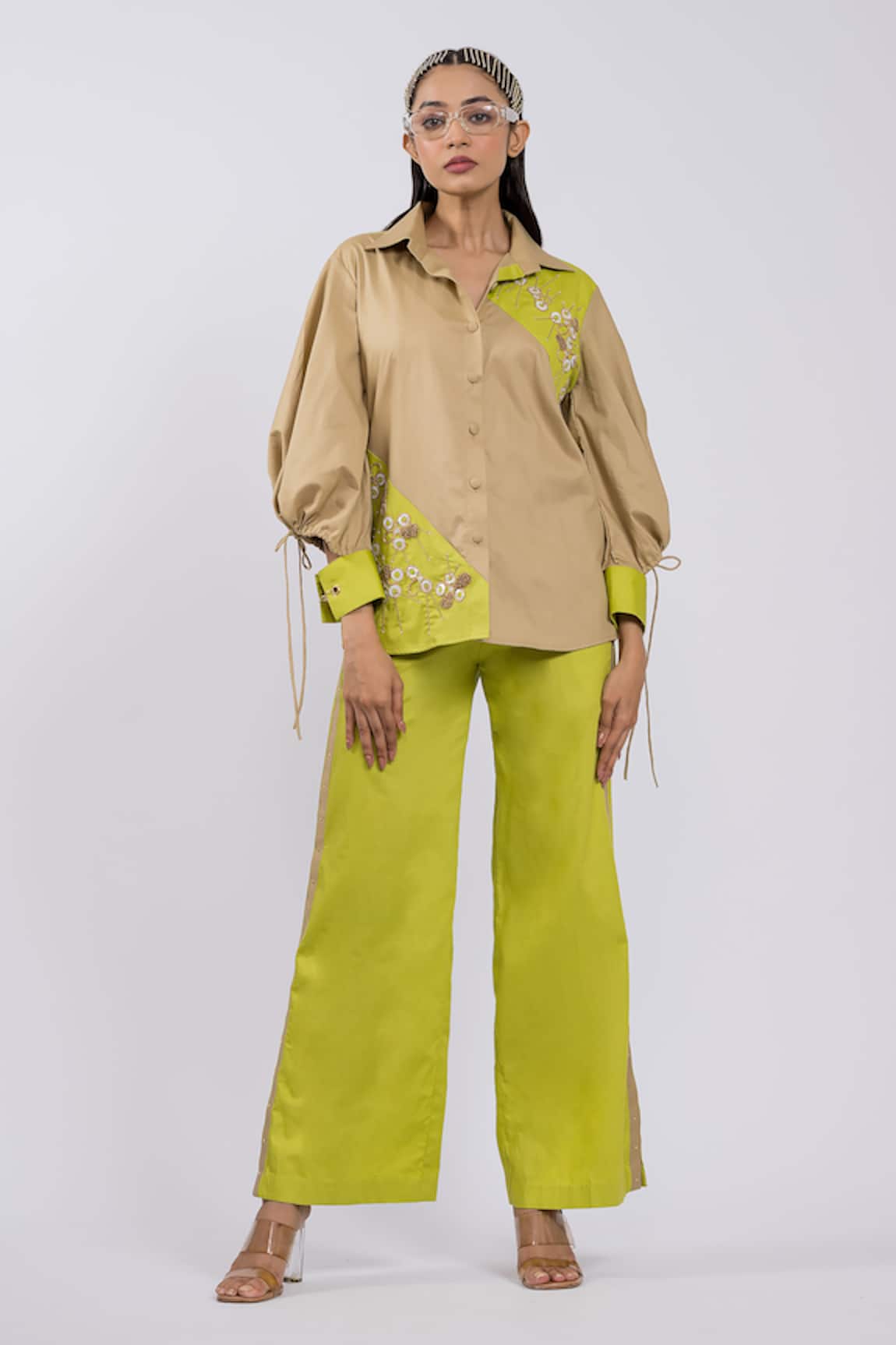 The Dramebaaz CO Floral Embroidered Shirt & Pant Set