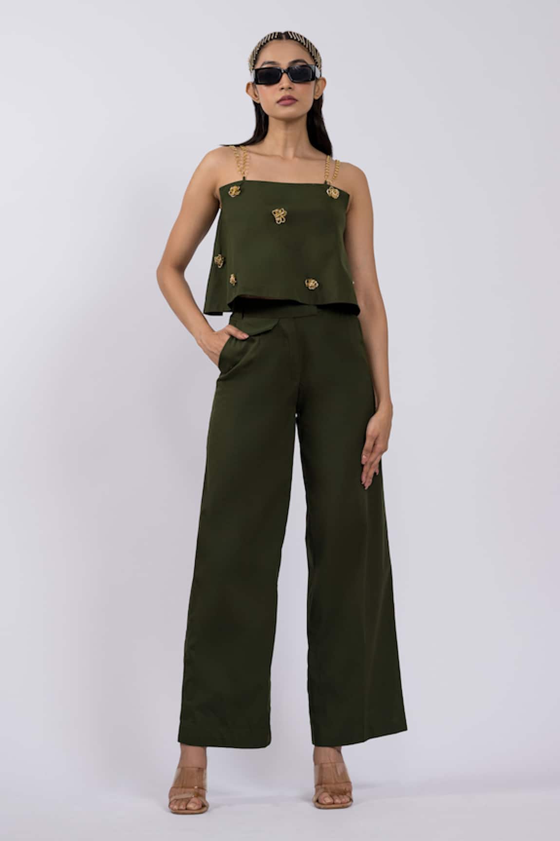 The Dramebaaz CO Cotton Embellished Top & Pant Set 