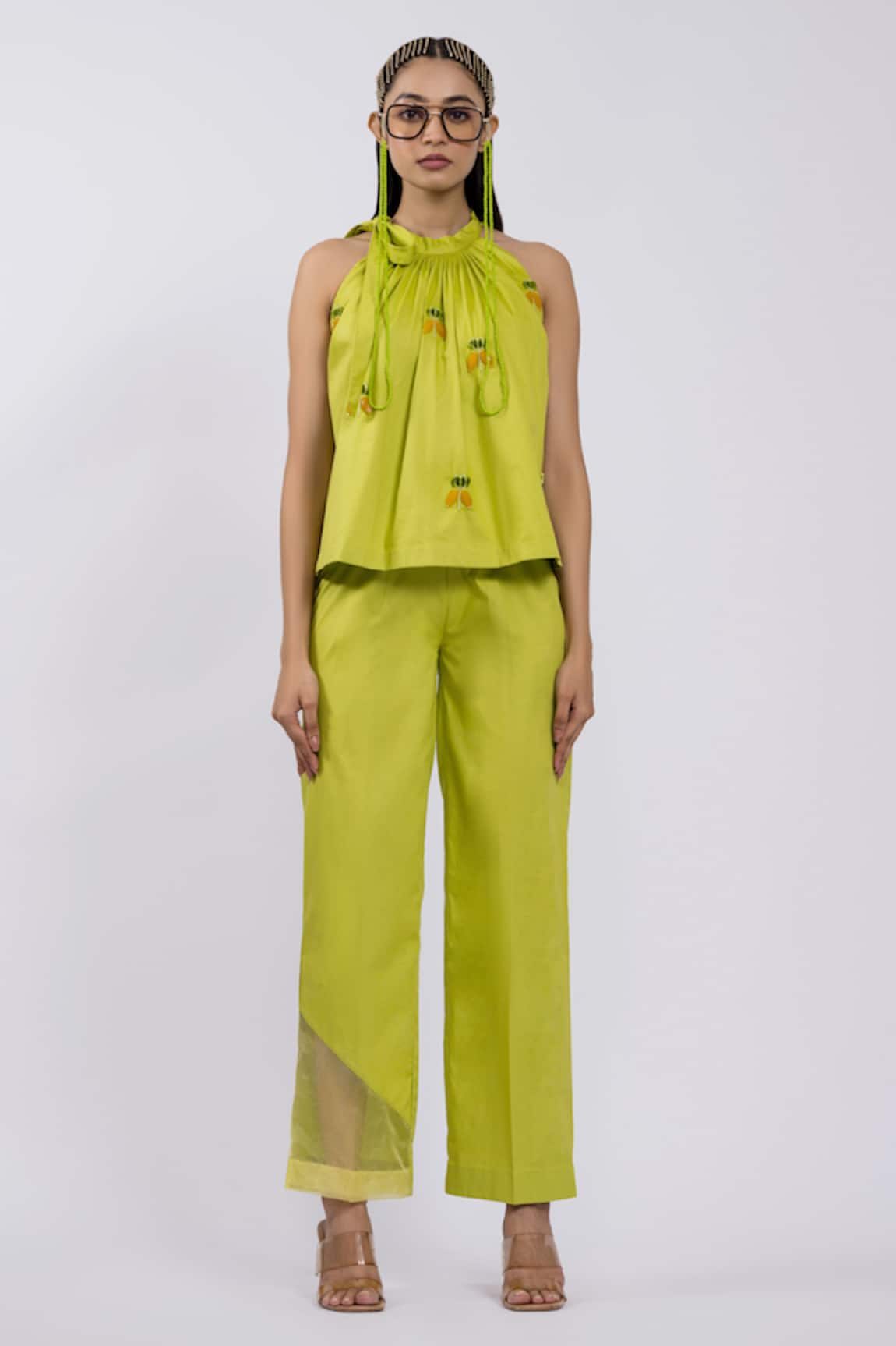 The Dramebaaz CO Cotton Embroidered Top & Pant Set 