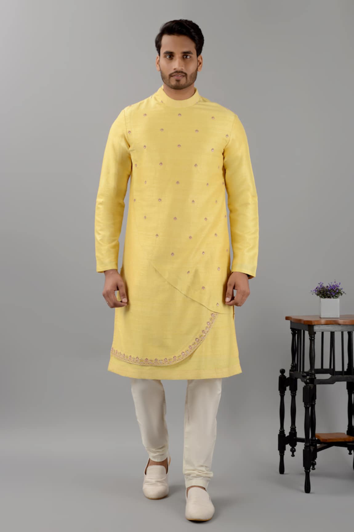 Siddhesh Chauhan Embroidered Layered Kurta Set