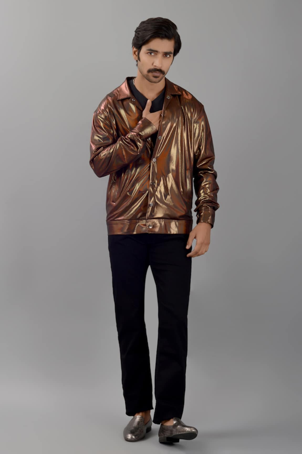 Siddhesh Chauhan Glow Metallic Bomber Jacket