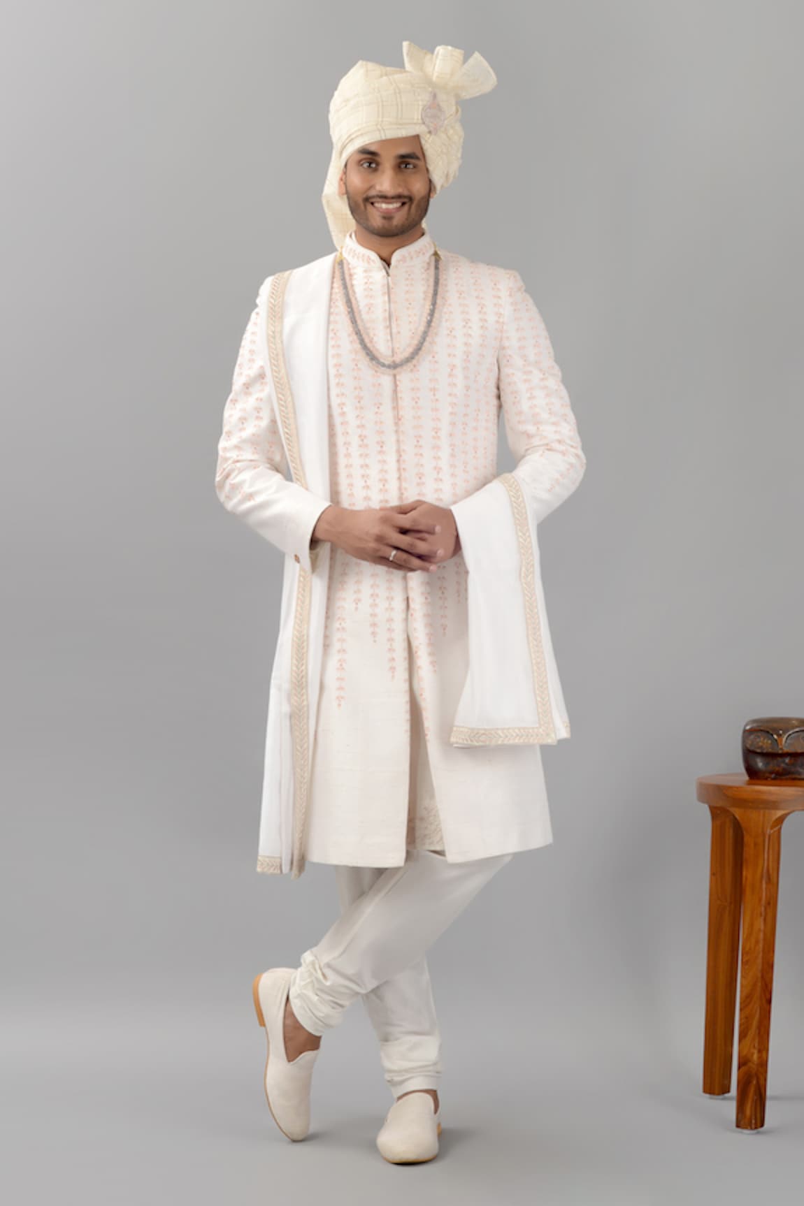 Siddhesh Chauhan Nirjara Hand Painted Sherwani Set