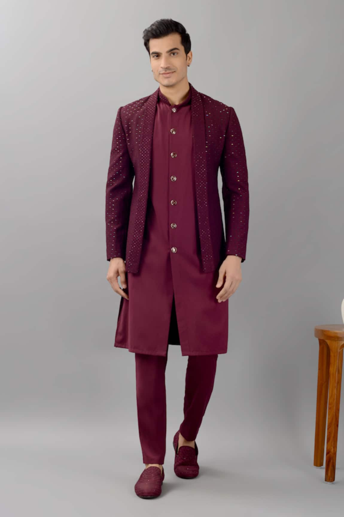 Siddhesh Chauhan Cut Dana Embroidered Jodhpuri Jacket Set