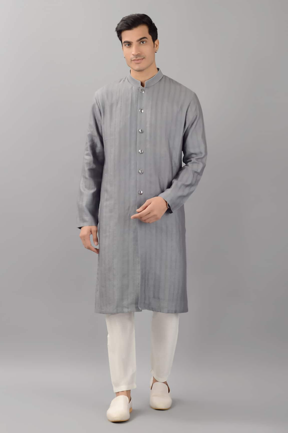 Siddhesh Chauhan Silk Jacquard Textured Kurta Set