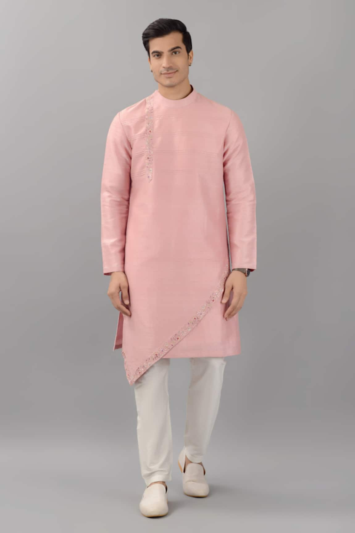 Siddhesh Chauhan Placed Floral Embroidered Kurta With Pant