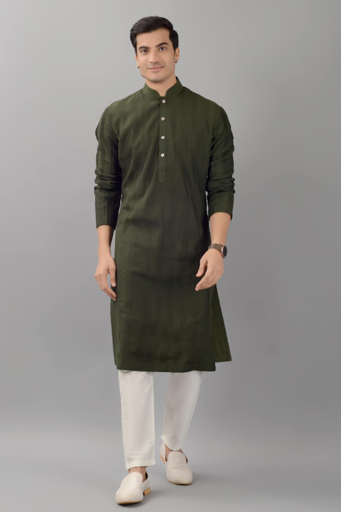 Siddhesh Chauhan Silk Pintuck Kurta With Pant