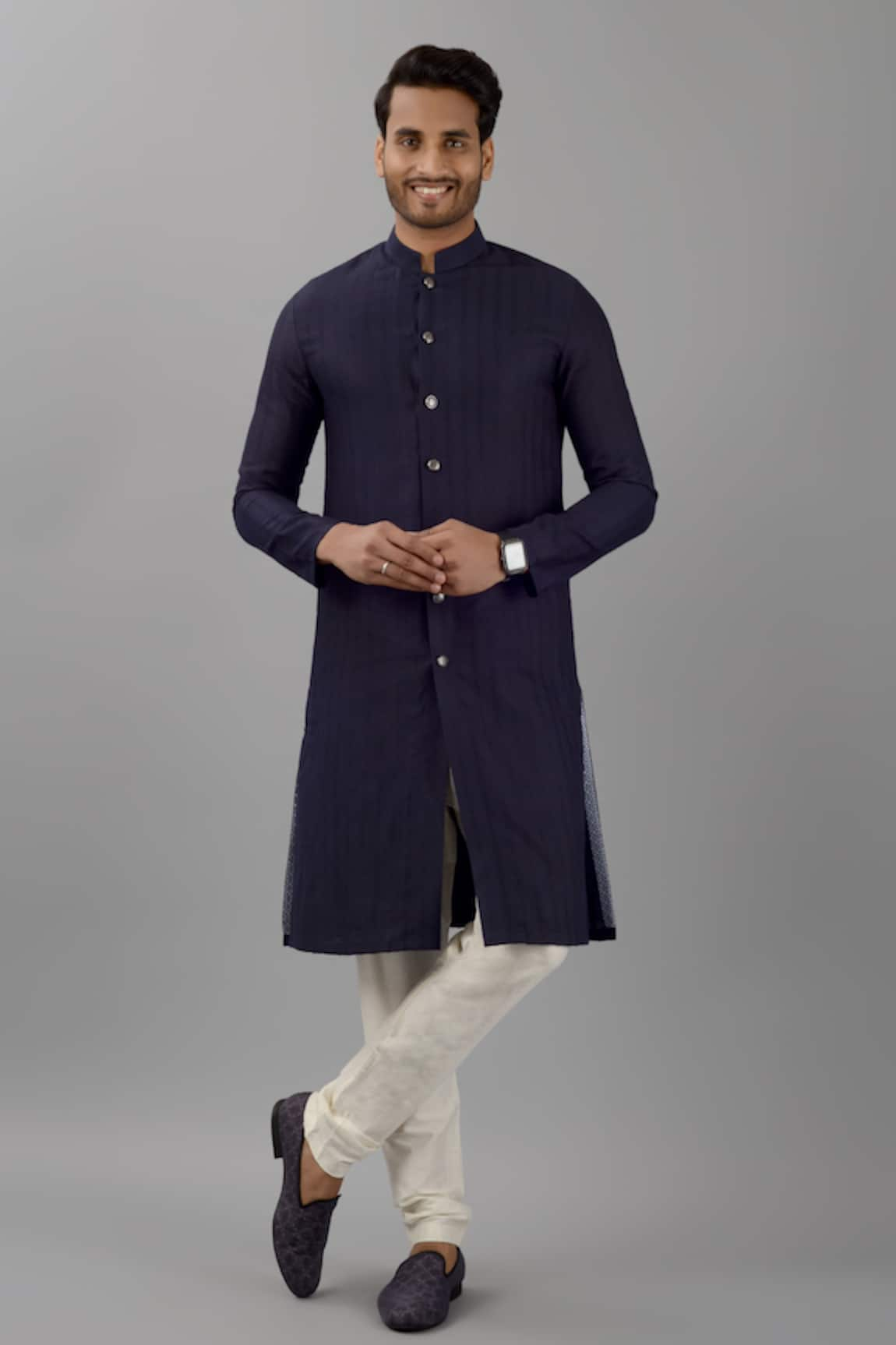 Siddhesh Chauhan Textured Kurta With Pant