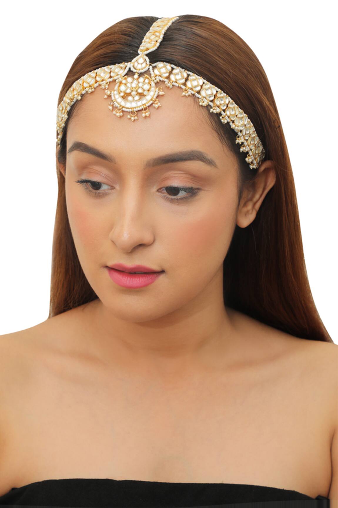Riana Jewellery Chandbali Drop Mathapatti 