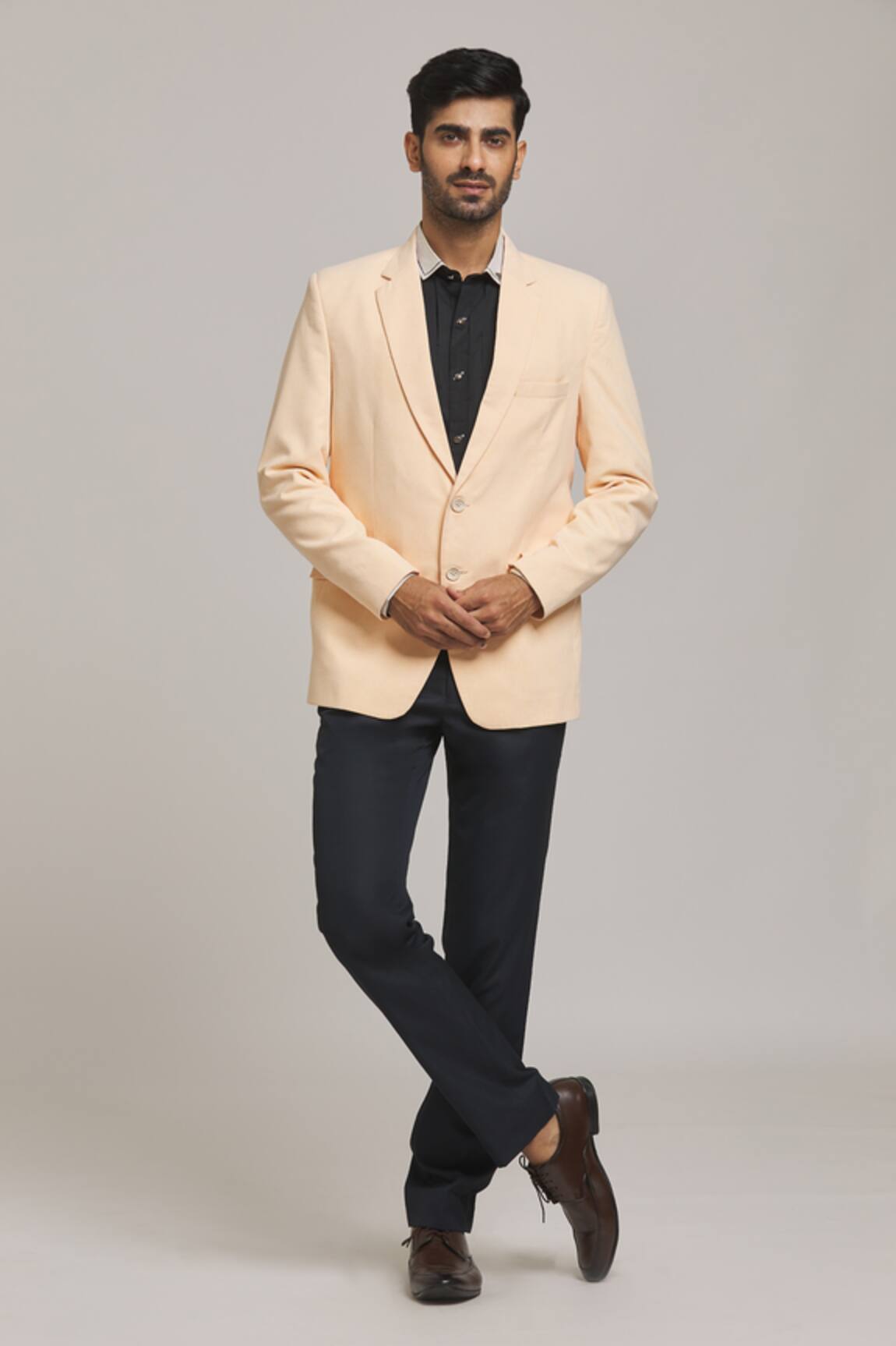 Aryavir Malhotra Solid Full Sleeve Tuxedo Blazer