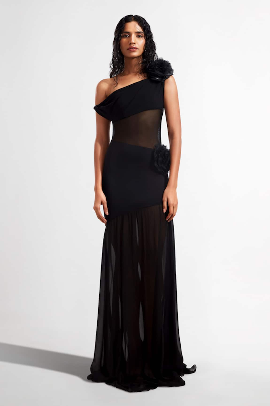 Deme by Gabriella Abby One Shoulder Draped Gown