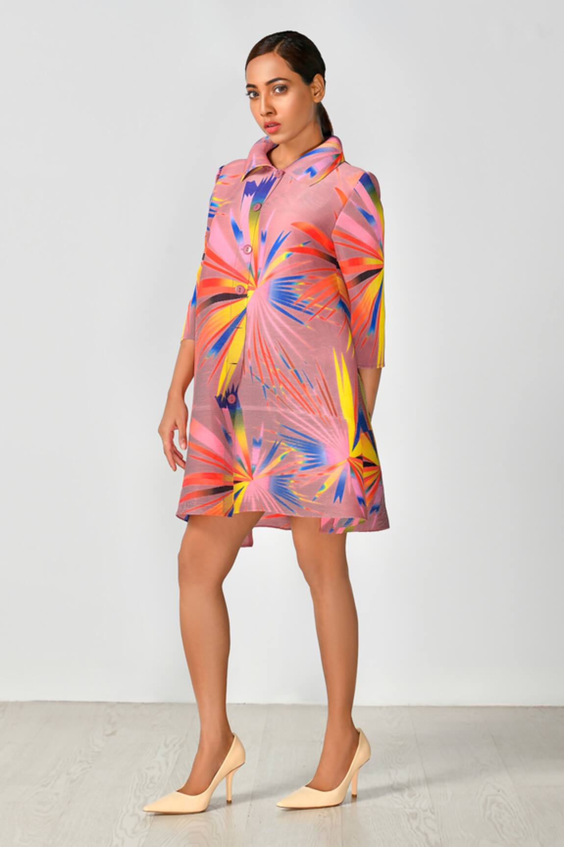 Crimp Abstract Pattern Dress
